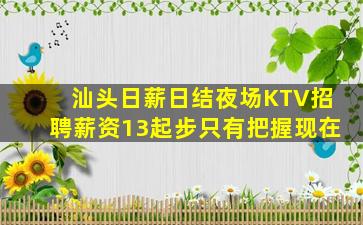 汕头日薪日结夜场KTV招聘薪资13起步只有把握现在